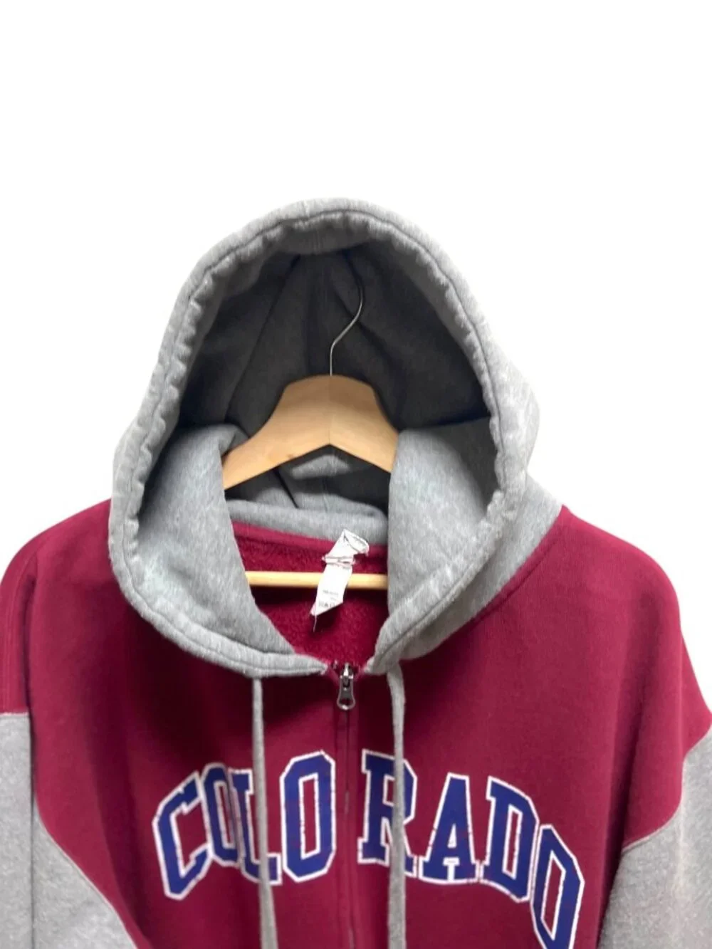 Colorado Hooded Varsity Jacket Burgundy Size 2X Preppy Academia Old Money Fall
